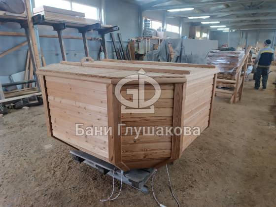 Банный чан 8 граней со встроенной печью "Малый" неокрашенный №2