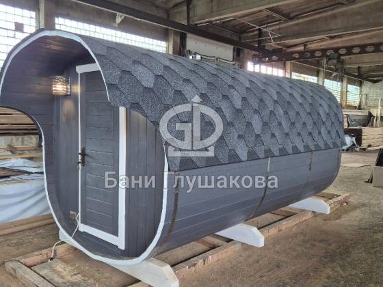 Квадратная баня бочка 4м из термодоски №82600322